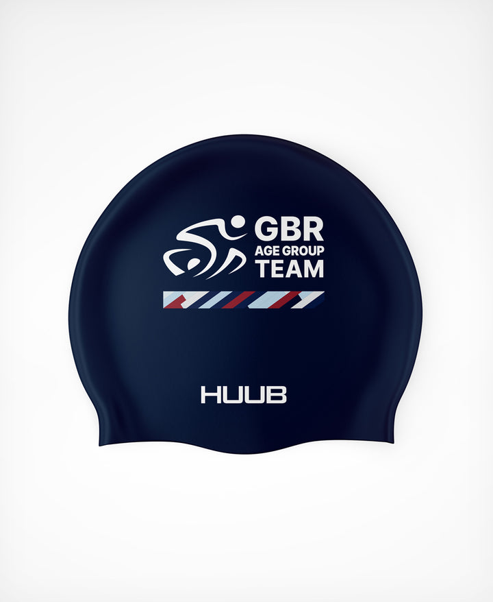 BTF Age-Group Silicone Swim Cap - Navy/Multi (VIEW ONLY)