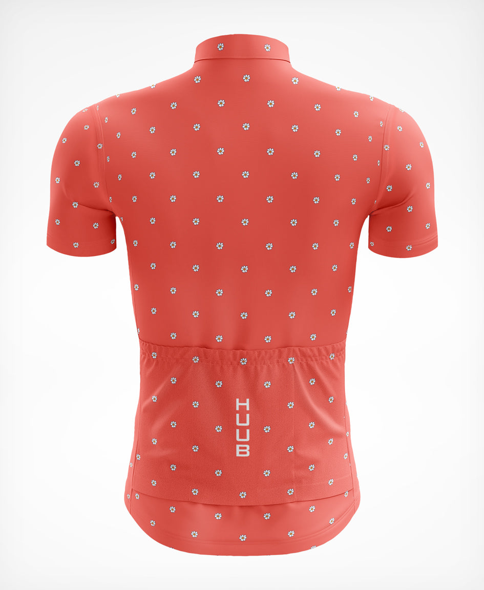 La Fleur Short Sleeve Jersey Coral Flowers - Women's