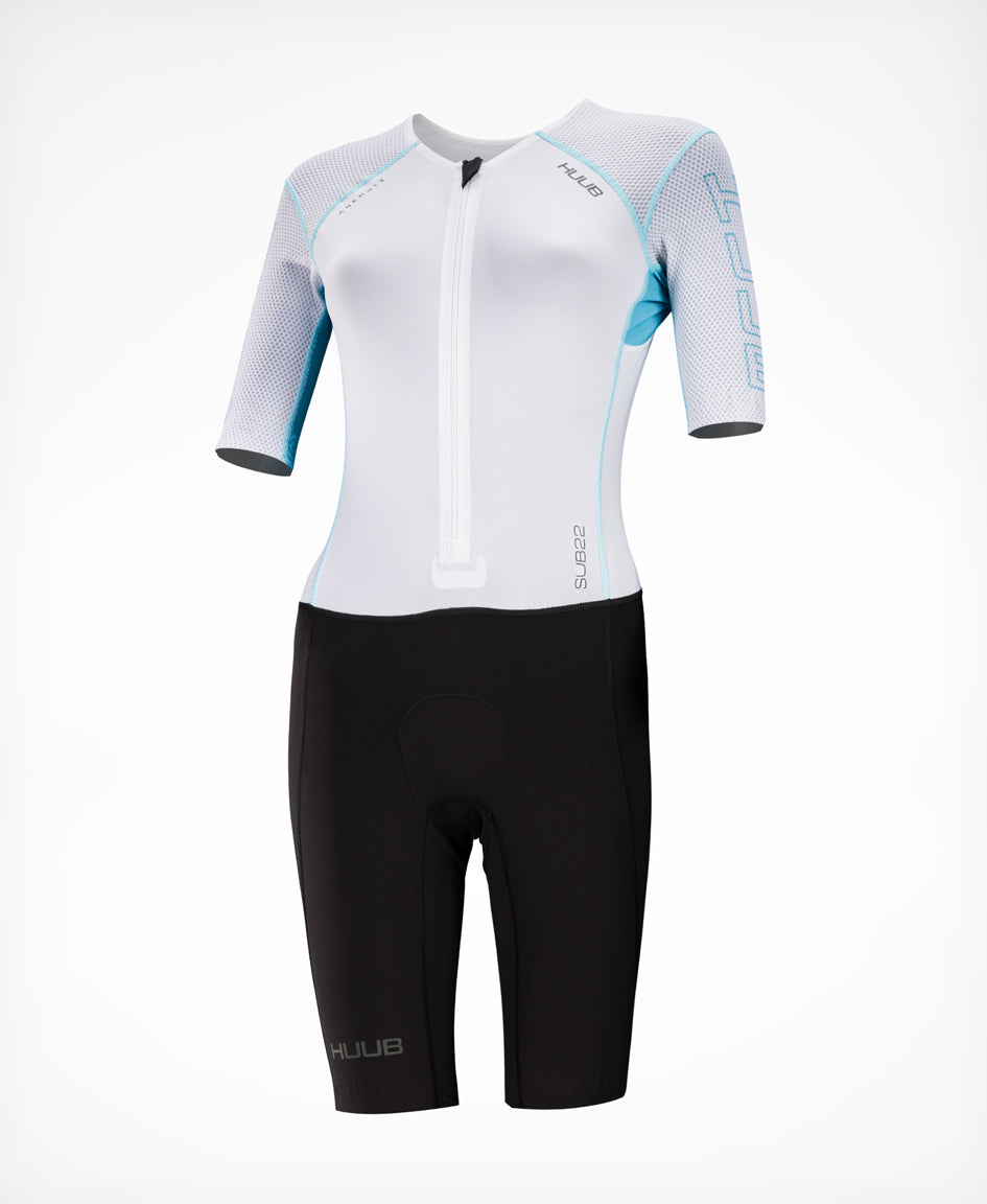 Anemoi 2 | SUB22 Aero Tri Suit White/Aqua - Women's – HUUB