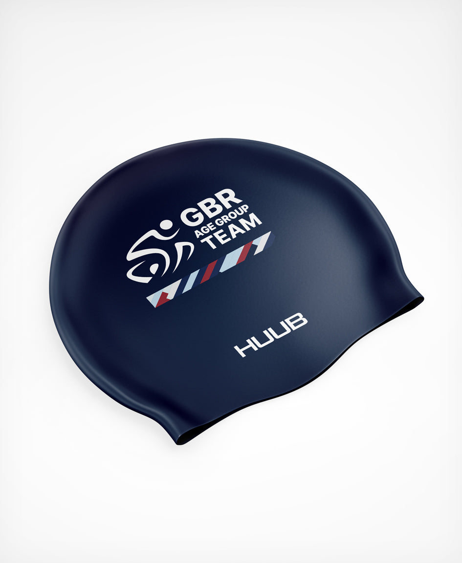BTF Age-Group Silicone Swim Cap - Navy/Multi (VIEW ONLY)