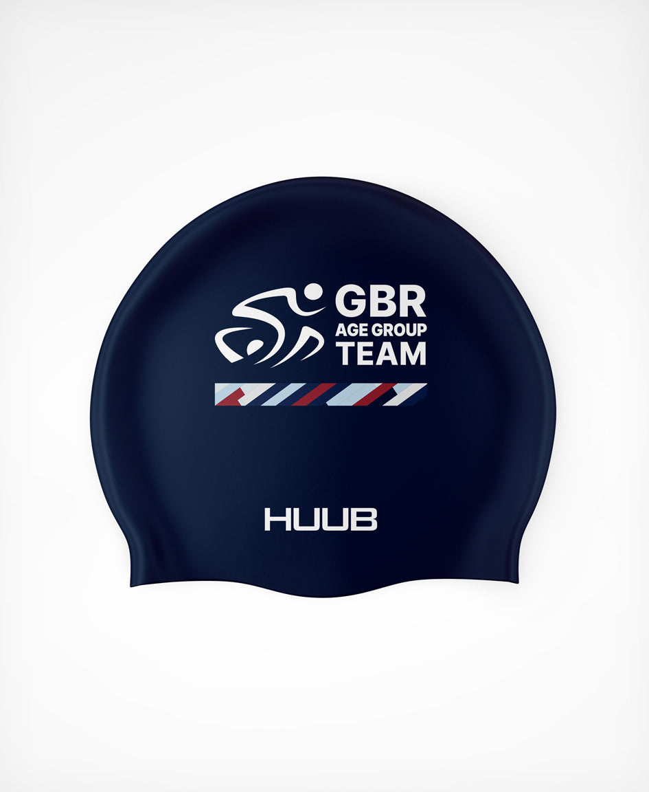 BTF Age-Group Silicone Swim Cap - Navy/Multi
