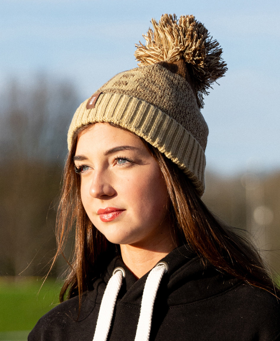 Bobble Hat - Oatmeal/Chocolate