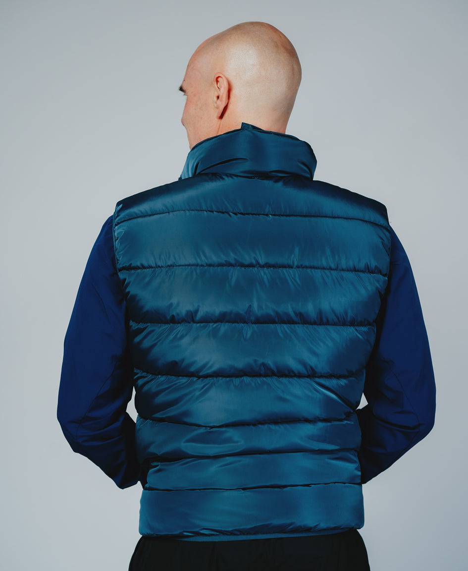 Peak Quilted Gilet Navy - Men's