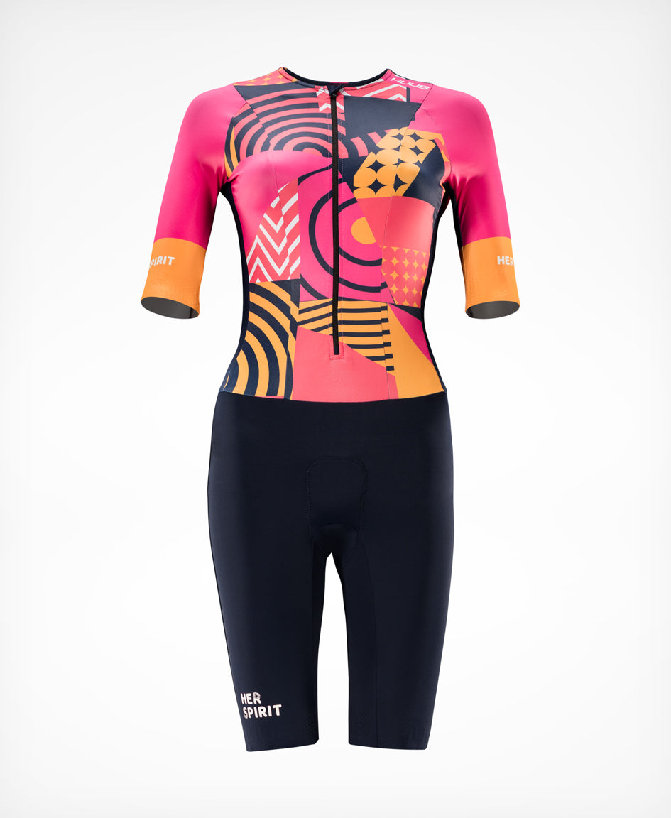 Her Spirit Long Course Tri Suit Patchwork- Women's