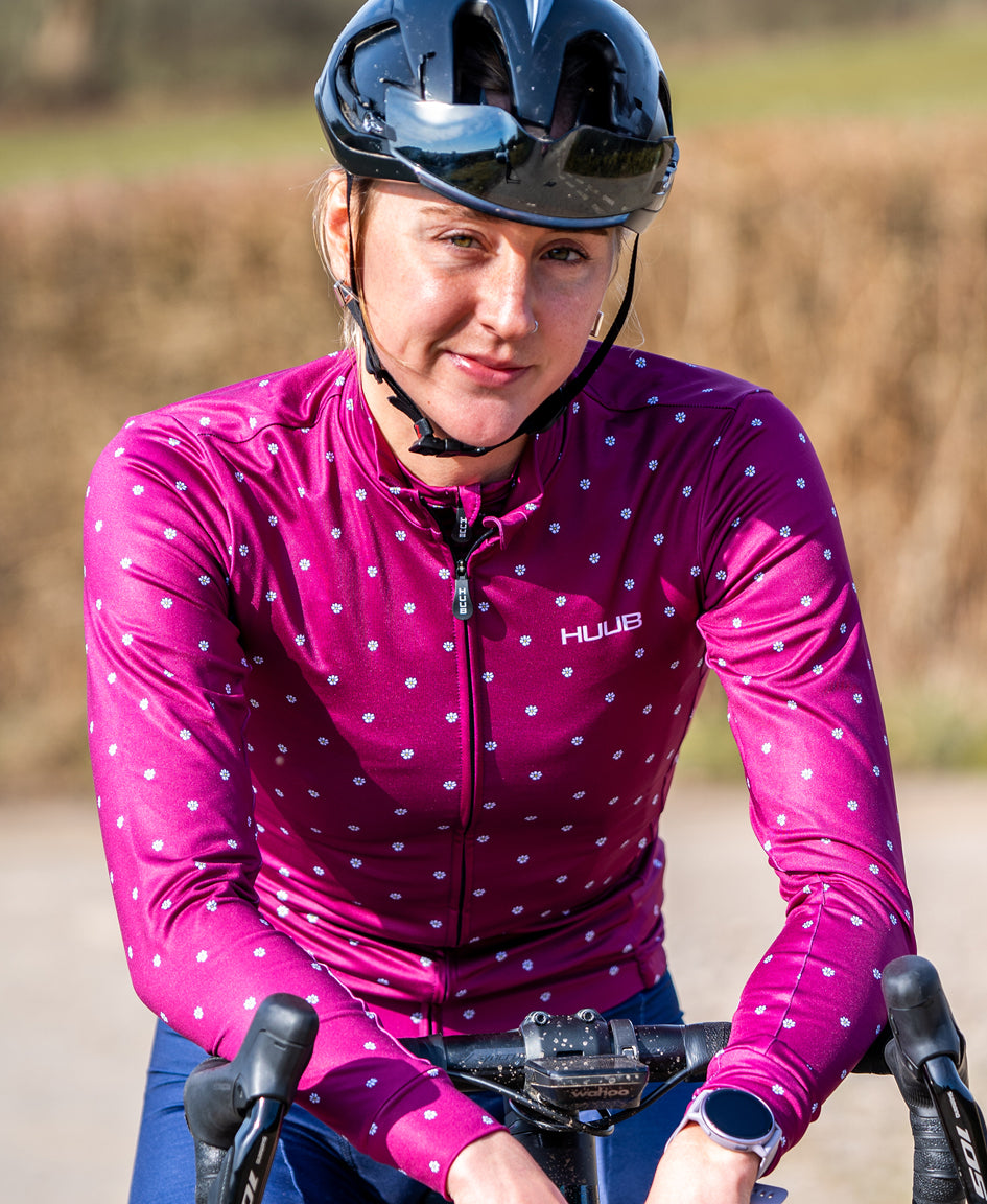 La Fleur Thermal Long Sleeve Jersey Grape Flowers - Women's