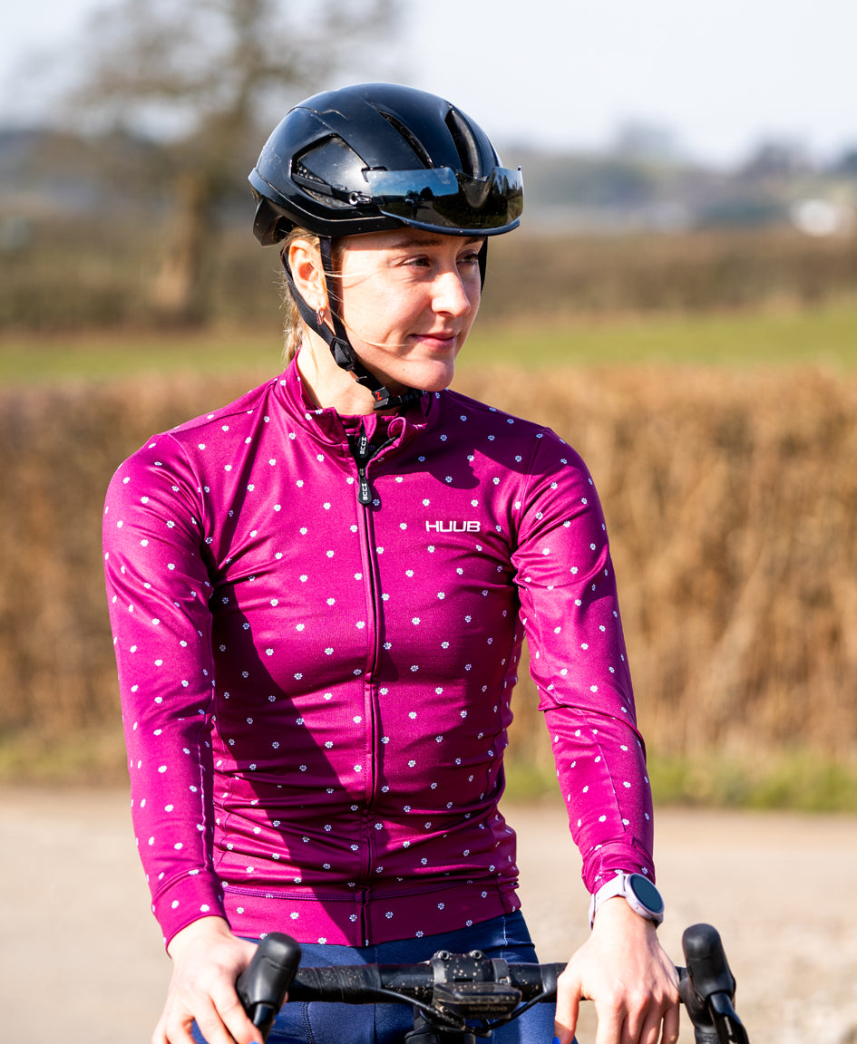 La Fleur Thermal Long Sleeve Jersey Grape Flowers - Women's