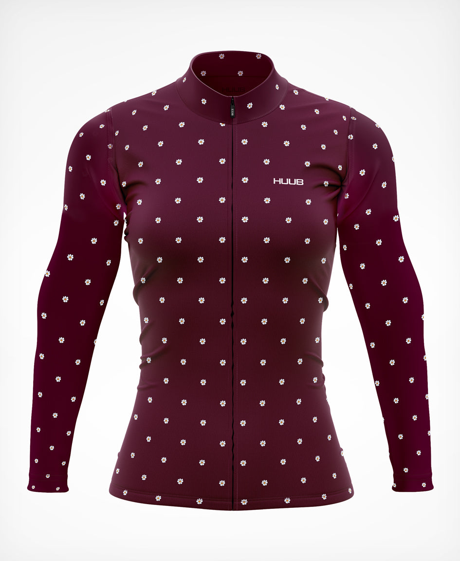 La Fleur Thermal Long Sleeve Jersey Grape Flowers - Women's