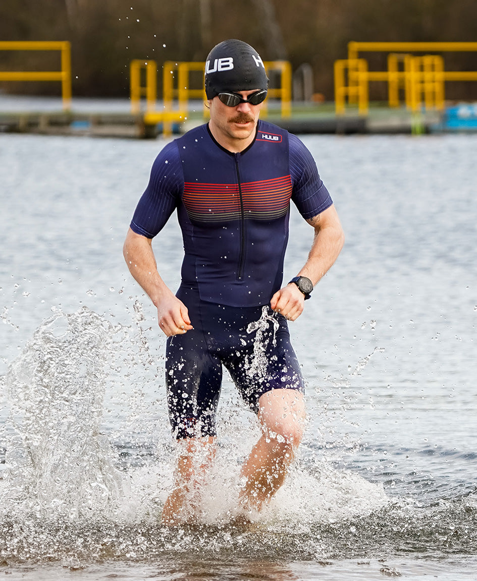 Agilis LCS Triathlonanzug Marineblau/Orange – Herren