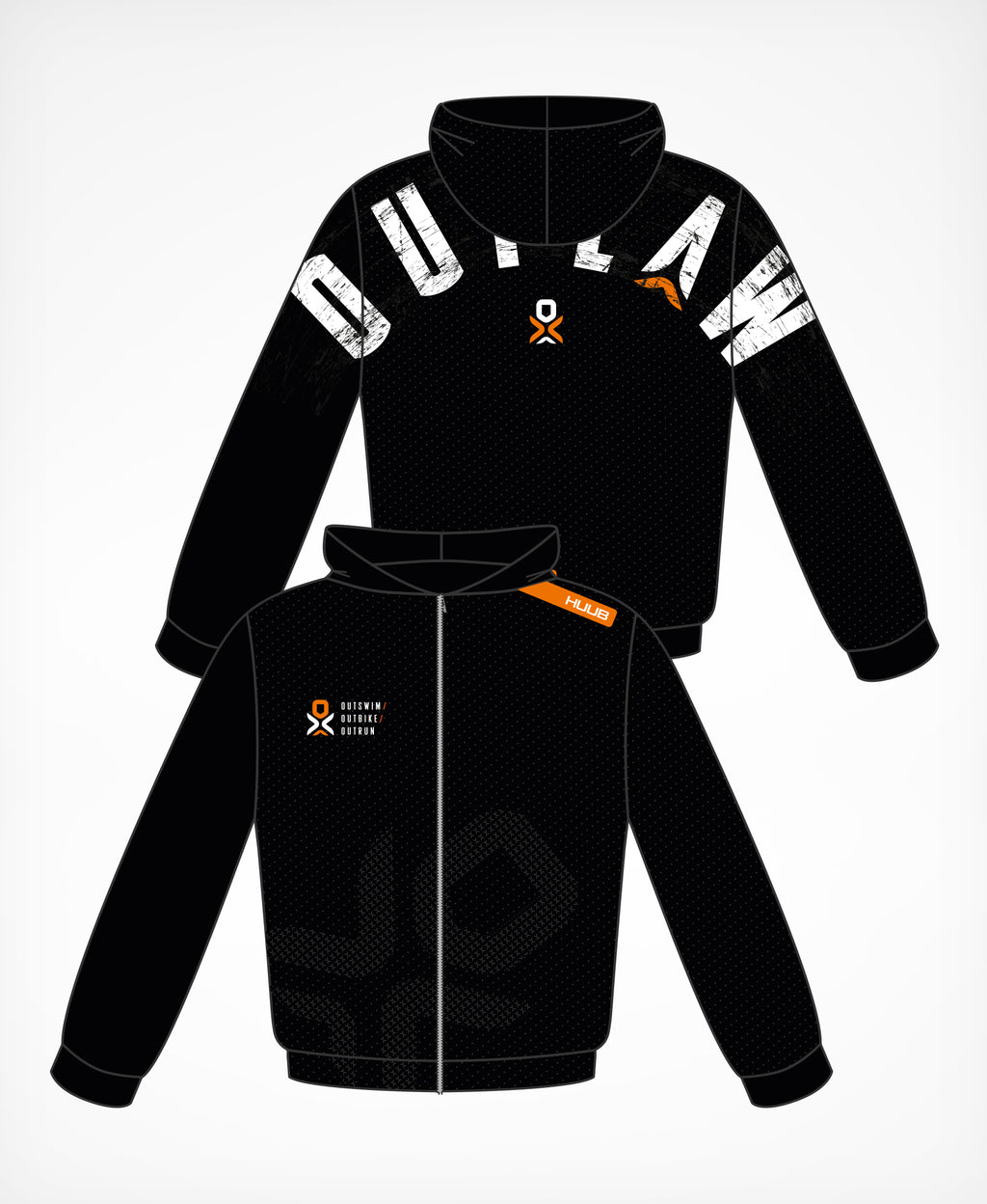 Outlaw Tech-Hoodie mit durchgehendem Reißverschluss