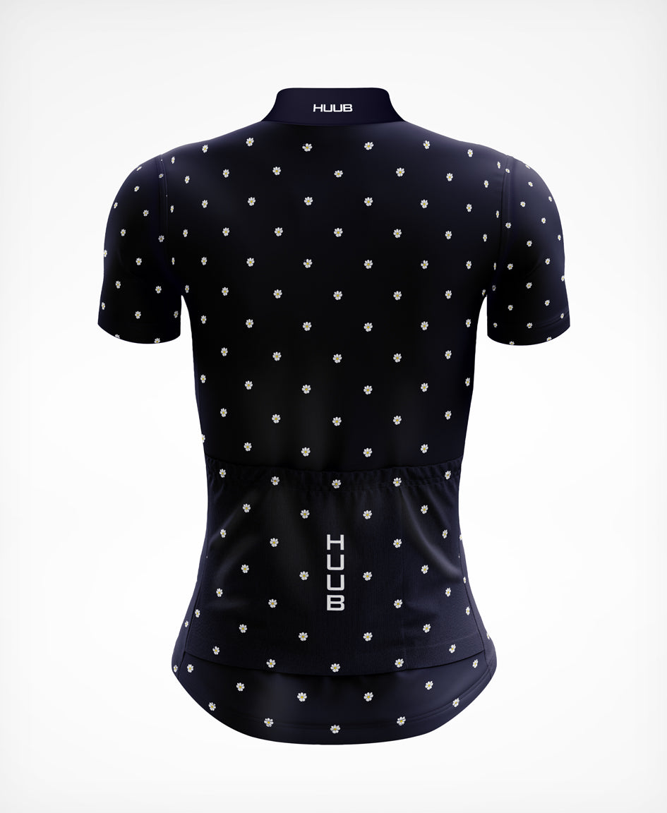 La Fleur Short Sleeve Jersey Navy Flowers - Women's