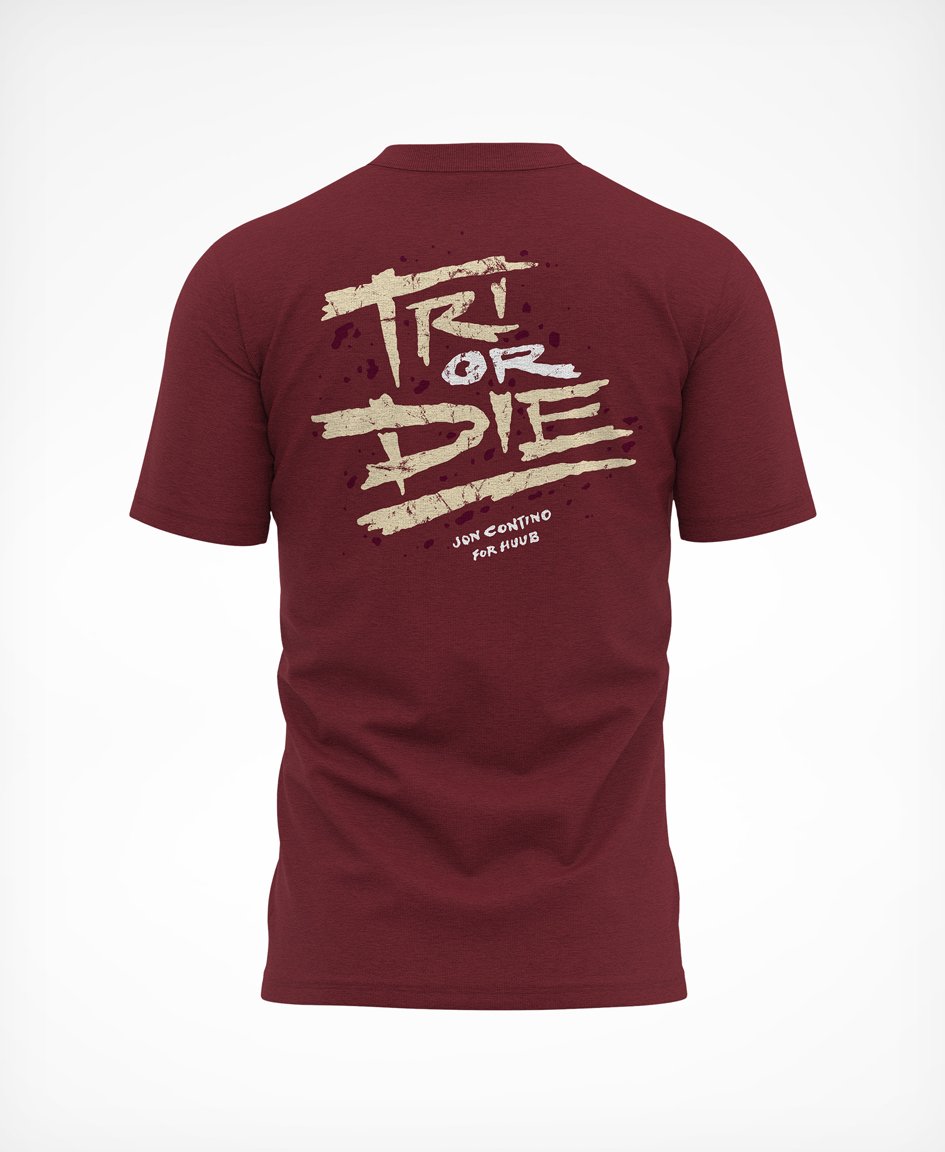 Tri Or Die T-Shirt Maroon