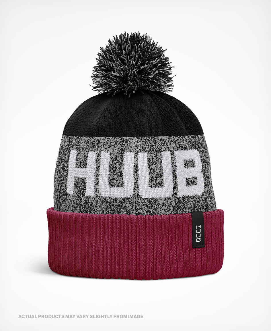 Bobble Hat 2026 - Black/Burgundy