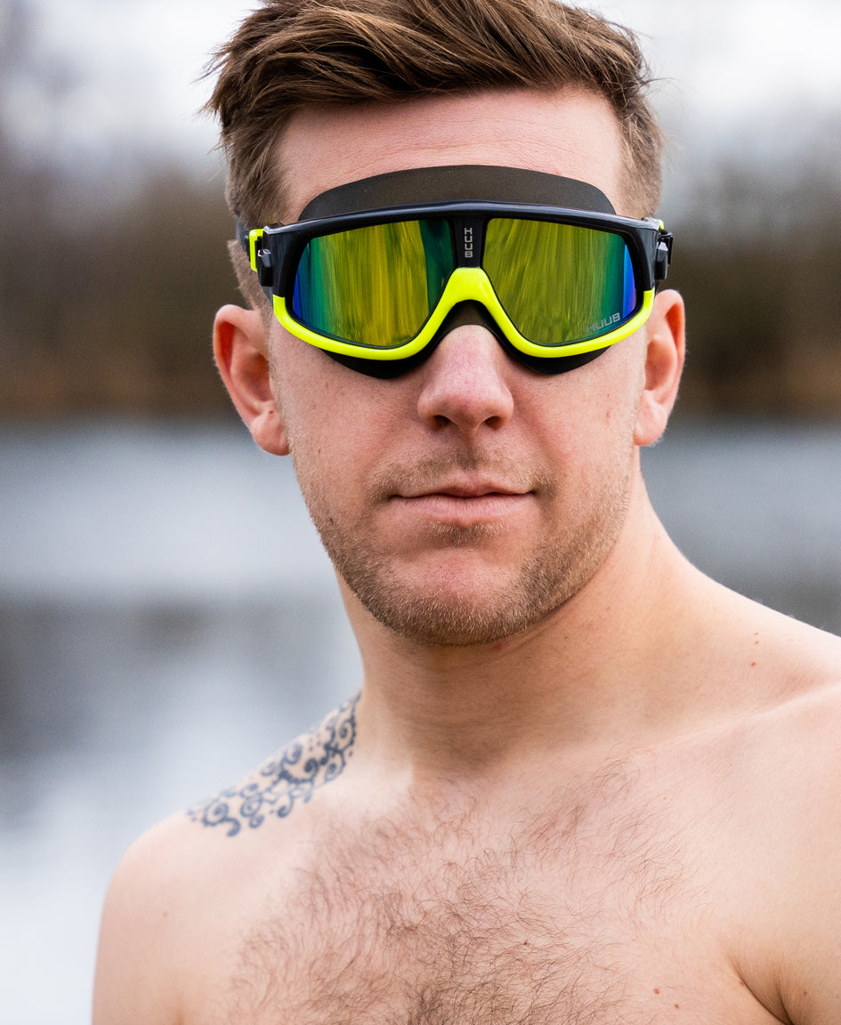 Ryft Open Water Swim Mask Met Schwarz / Gelb - Polarised Gold