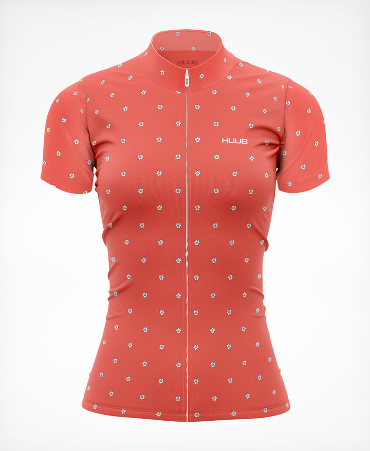 La Fleur Kurzarm-Jersey Coral Flowers - Damen
