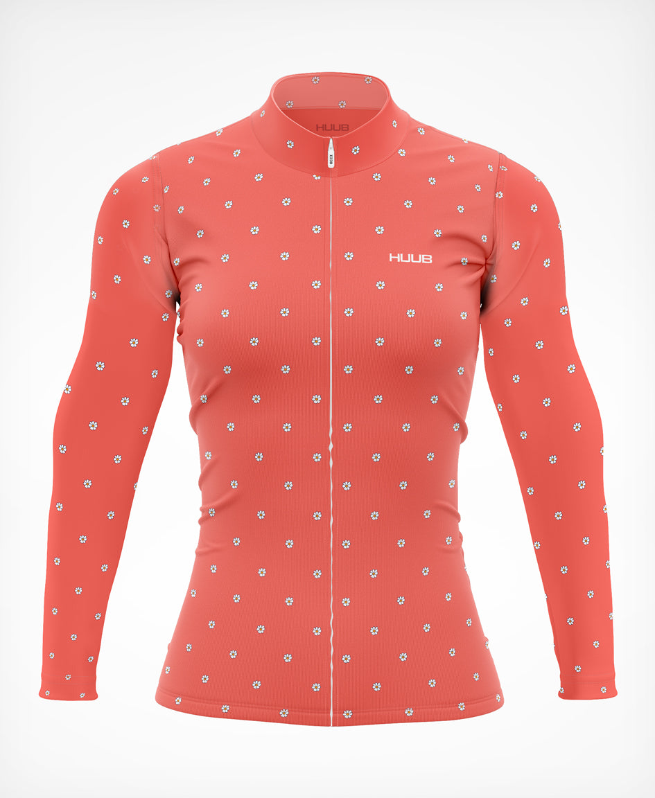 La Fleur Thermal Langarm Trikot Koralle Blumen - Women's